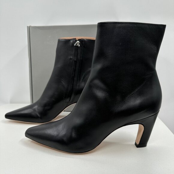 Everlane The Short Banana Heel Boot in Black Leather size 10 Ankle Side Zip nib